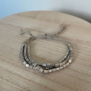 Heavy Vintage Metal Beaded Rope Twist Friendship Bracelet